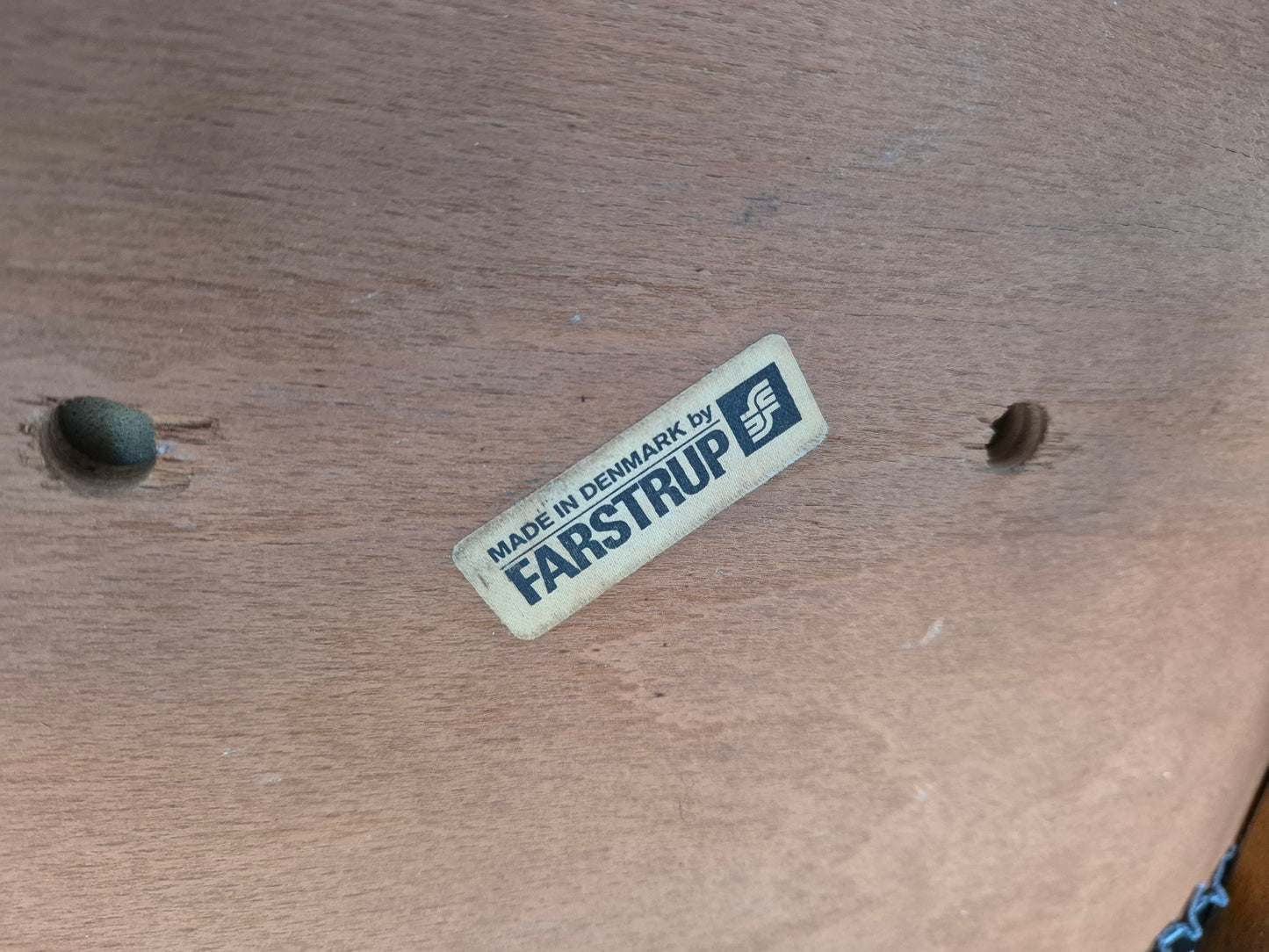 1960s, set of 4 Danish dining chairs by Farstrup, bent teak wood, reupholstered.