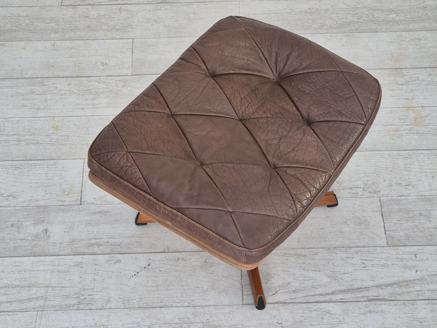 1970s, Danish design by Madsen & Schubell, adjustable footstool, original condition.