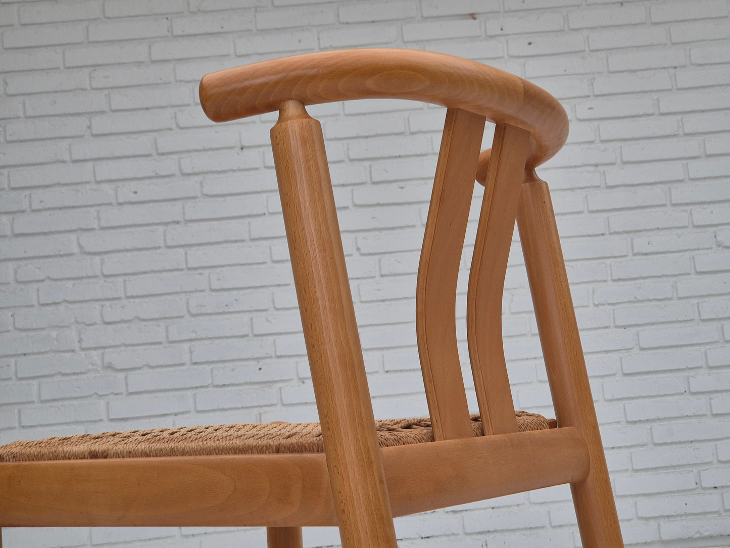1970s, Danish design by Hans J. Frydendahl for Boltinge Stolefabrik, pair of chairs model "Cleopatra", beech wood.