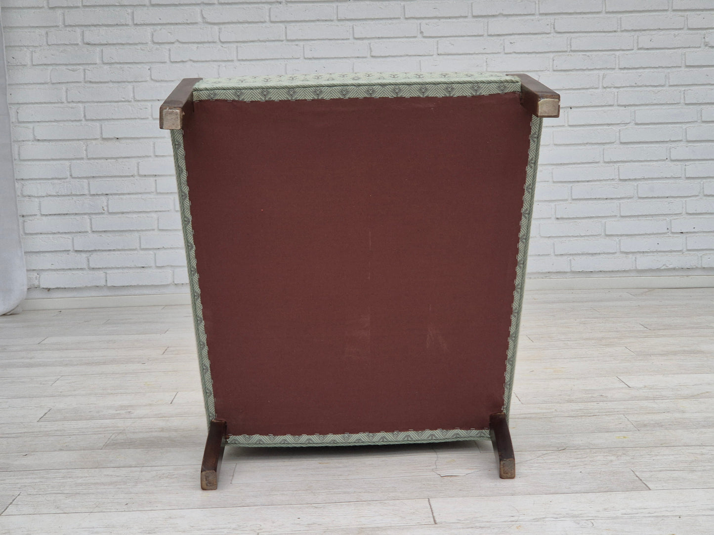 1950s, Danish vintage lounge chair, reupholstered, blend wool fabric.