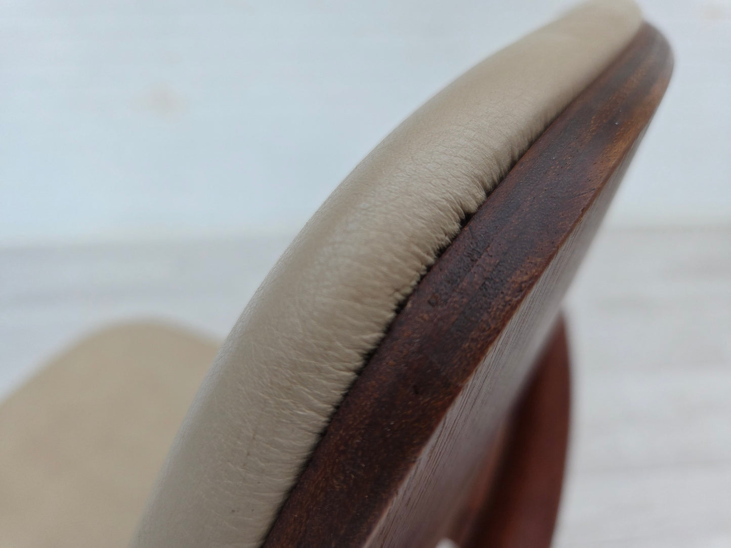 1960s, Danish design by Arne Vodder, set of 3 chairs, teak wood, furniture leather.