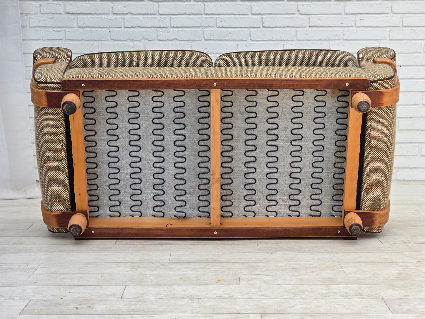 1970s, Danish 2-seater sofa, original condition, furniture wool, bentwood.