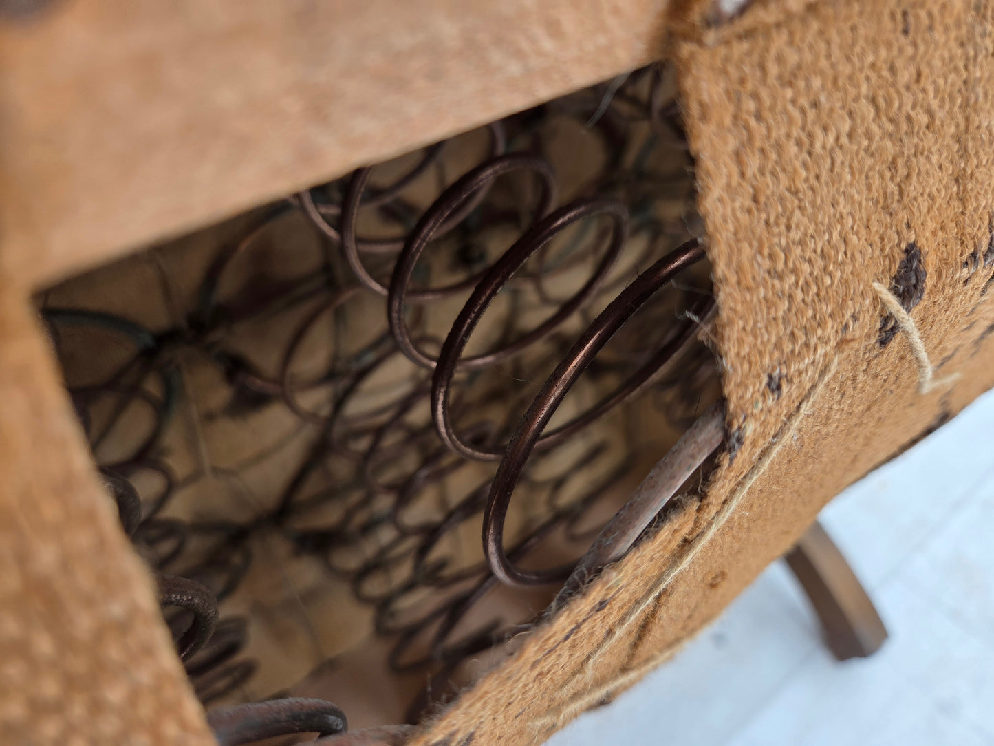 1950s, Danish armchair, original green/beige furniture wool fabric, oak wood.