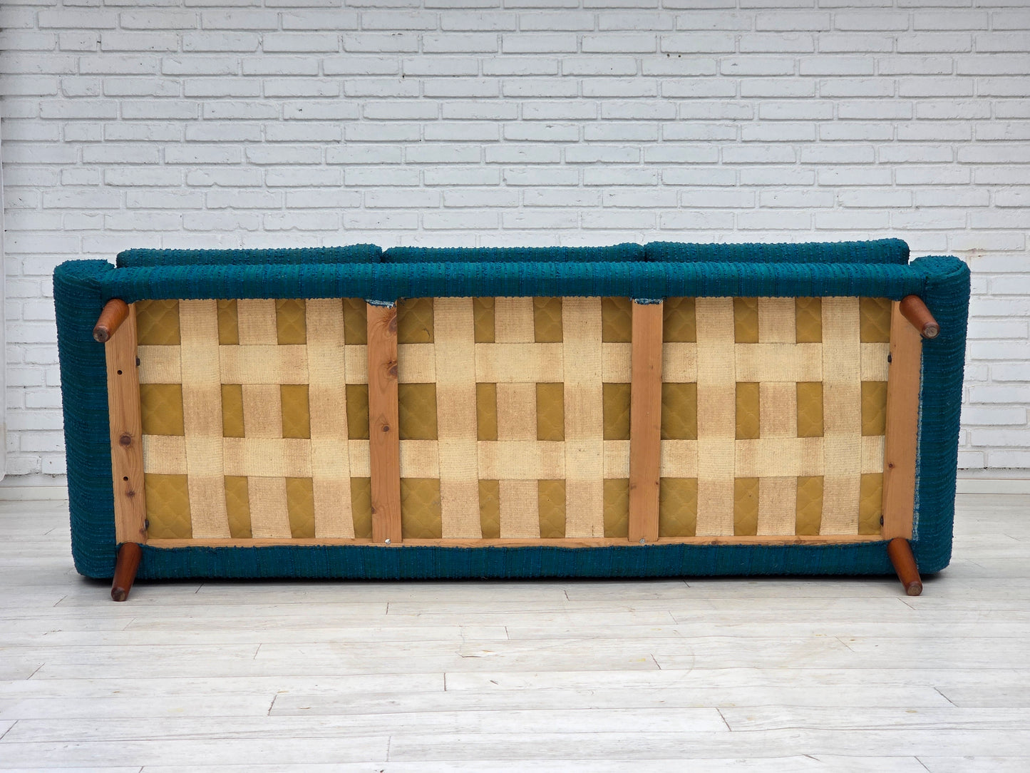 1970s, Danish 3-seater sofa, furniture wool, teak wood.