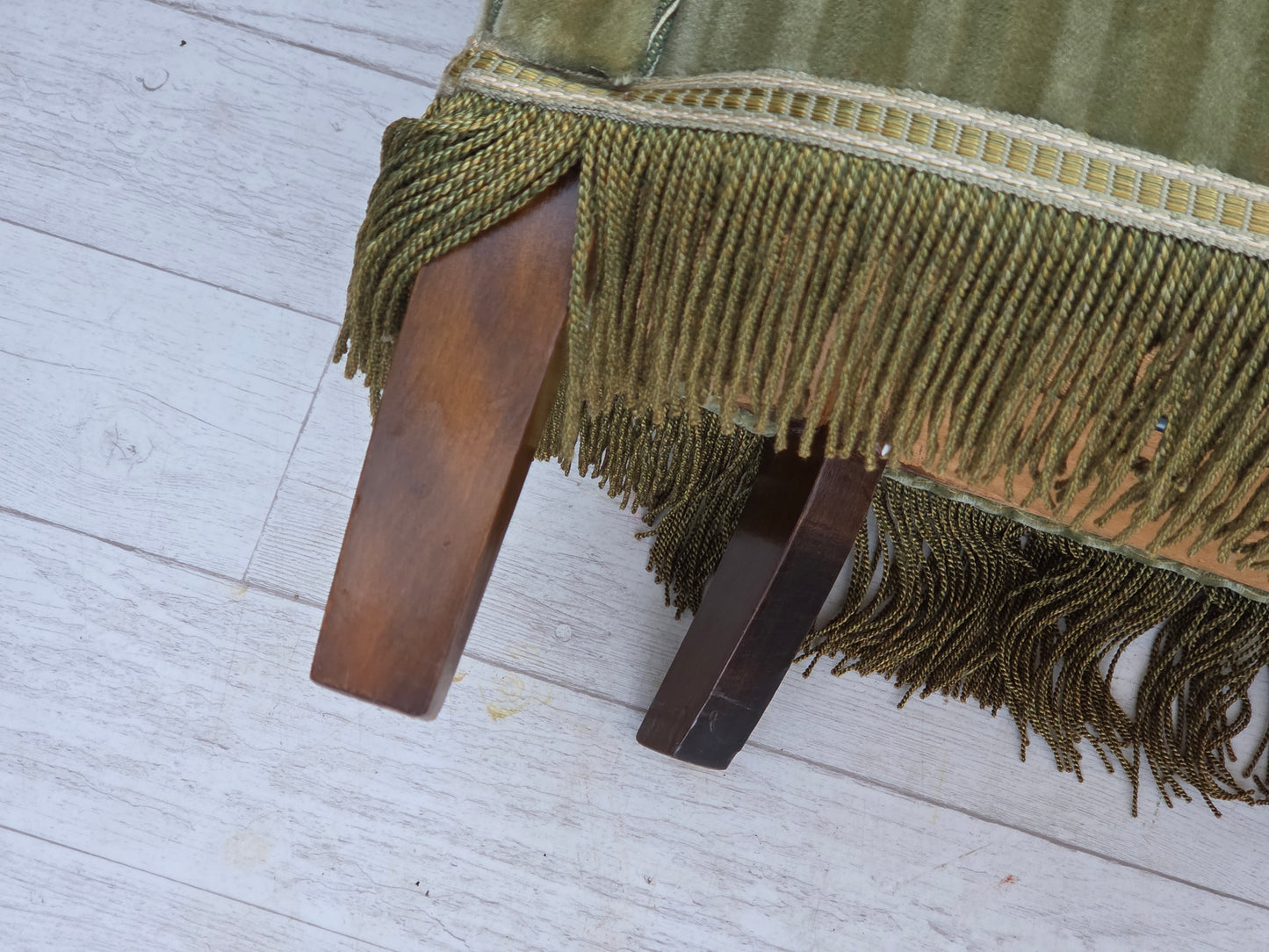 1960s, Danish 2-seater sofa, original furniture velour, beech wood.