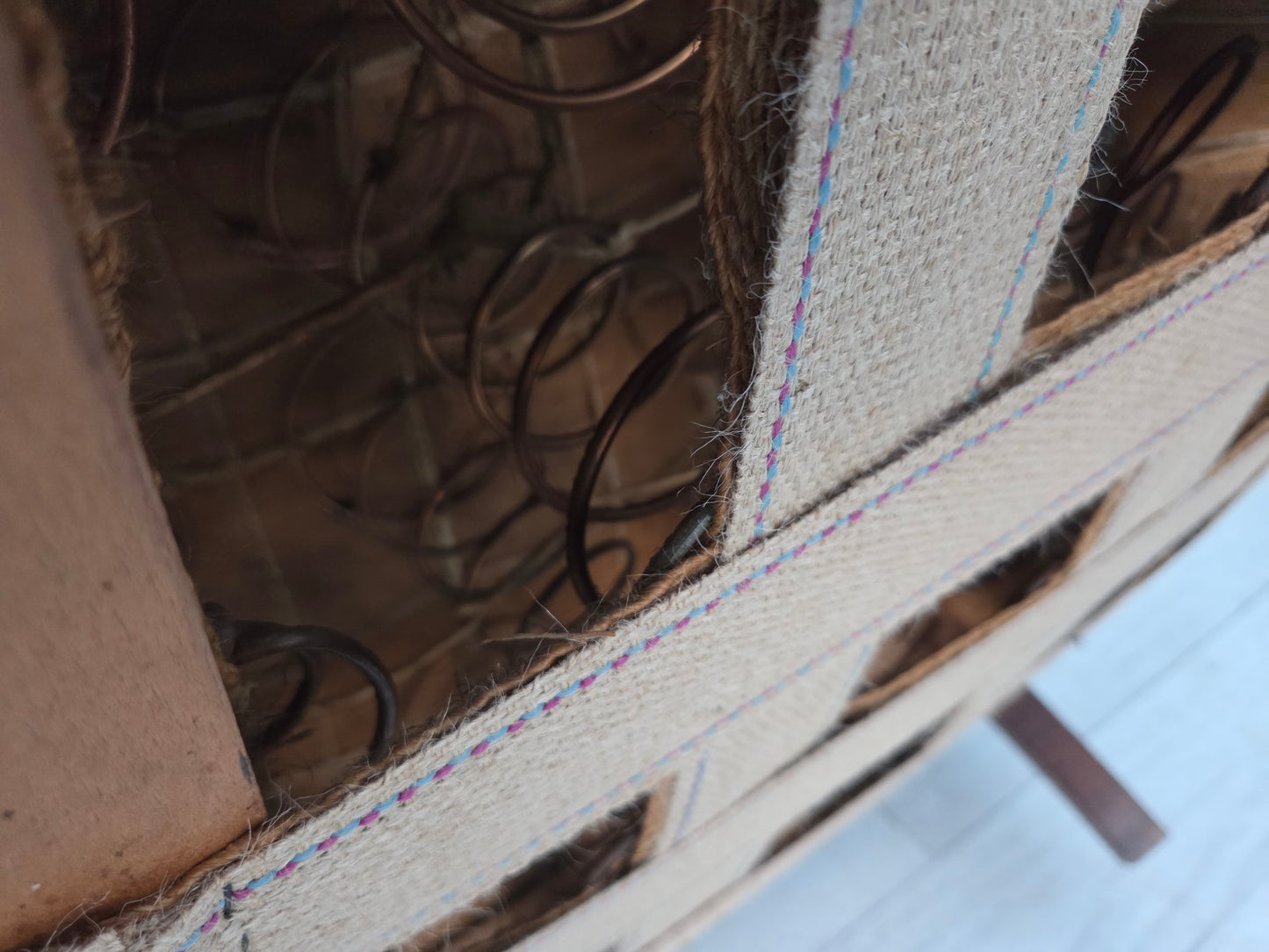 1960s, Danish curved 2-seater sofa, green furniture velour, oak wood legs.