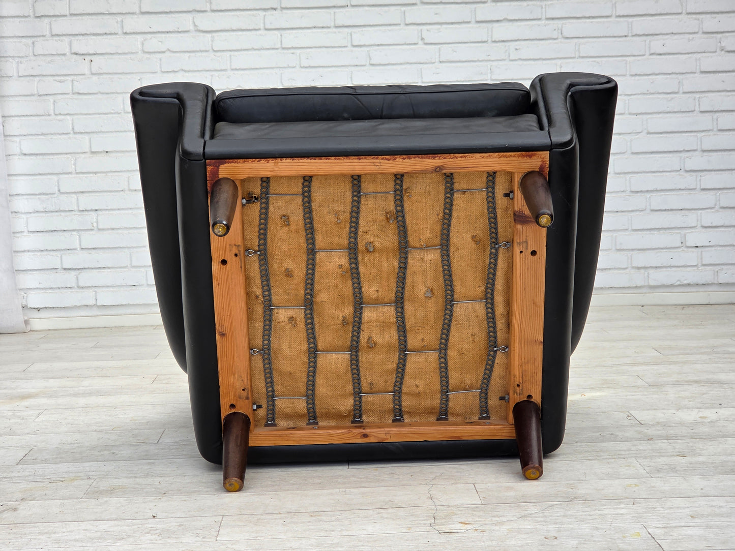 1960s, Danish highback armchair by Aage Christensen, furniture leather.
