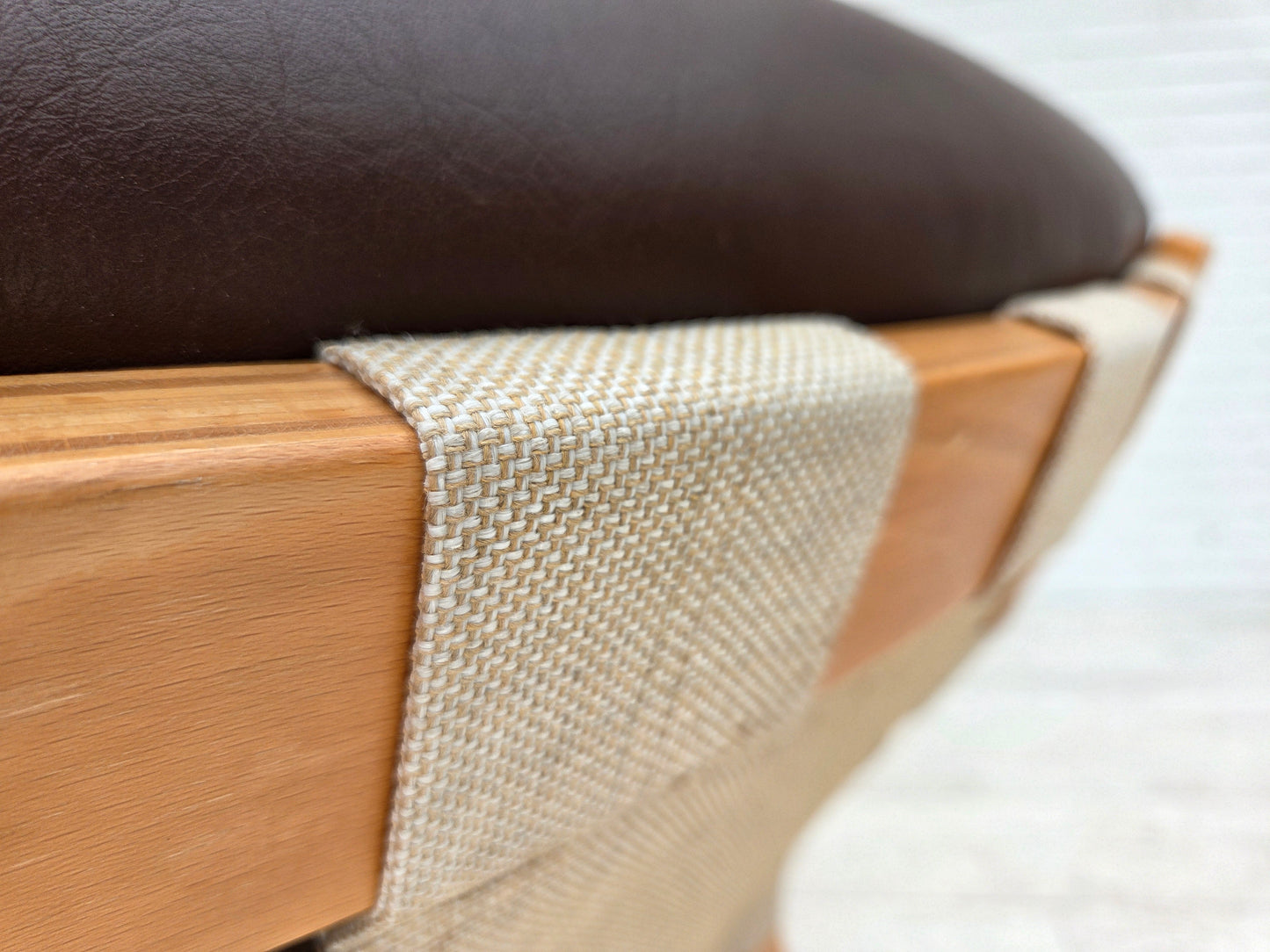 1970s, Norwegian design by Elsa & Nordahl Solheim, set of chair with stool.