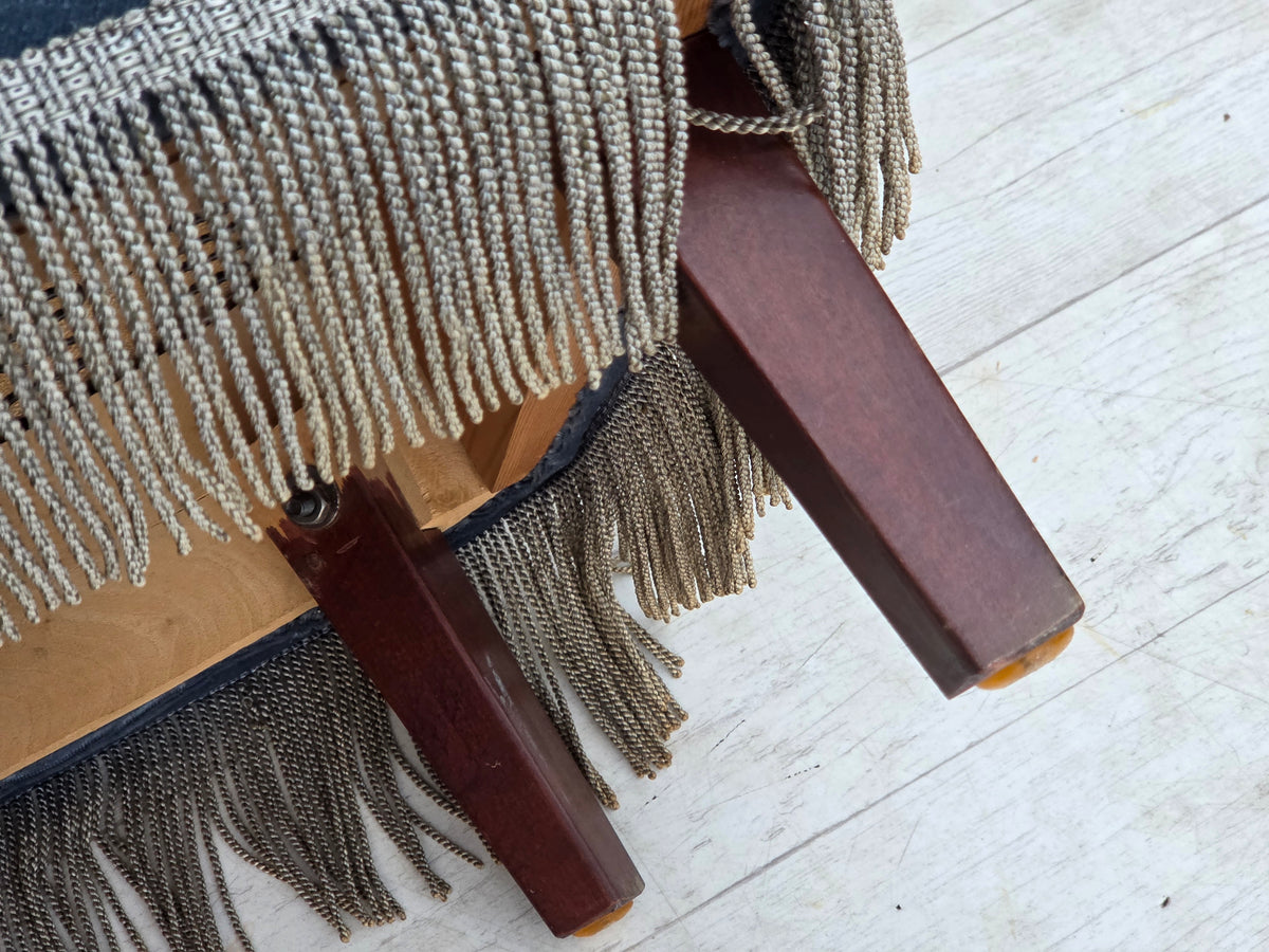 1970s, Danish armchair, furniture velour, beech wood.
