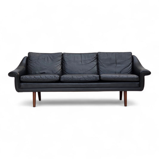 1960s, Danish design by Aage Christensen, 3-seater sofa, leather.
