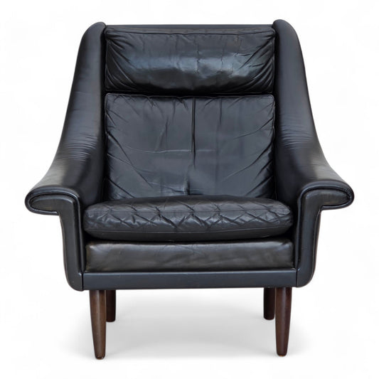 1960s, Danish highback armchair by Aage Christensen, furniture leather.