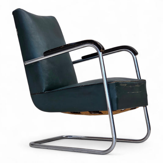 1950s, Scandinavian armchair in Bauhaus style, original condition.