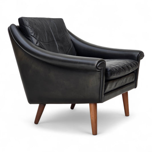 1960s, Danish armchair by Aage Christensen, furniture leather.