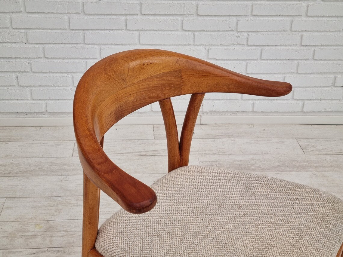 1960s, Danish design, armchair, teak wood, wool, original condition.