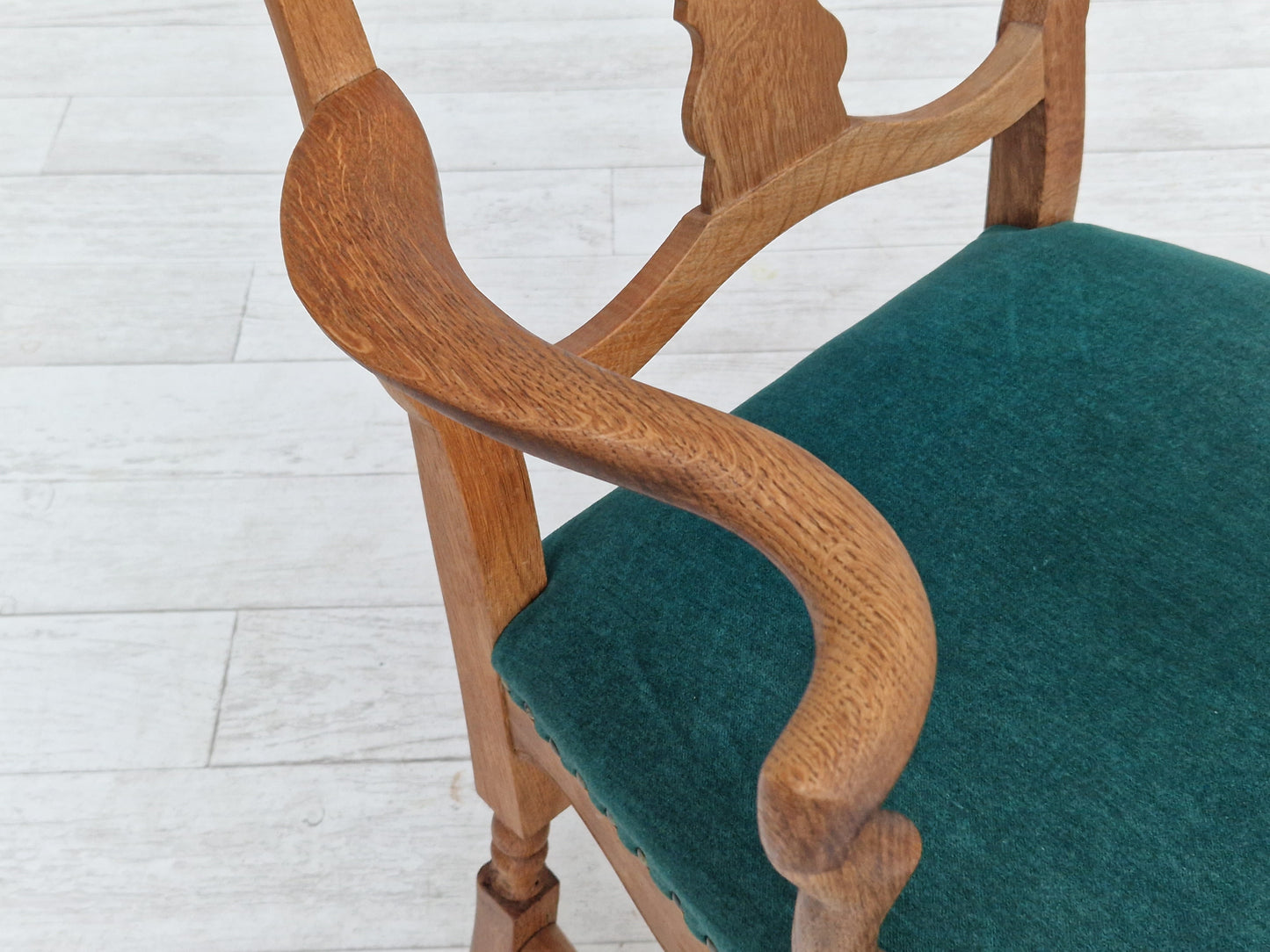 1960s, Danish design, pair of armchairs, oak wood, original very good condition