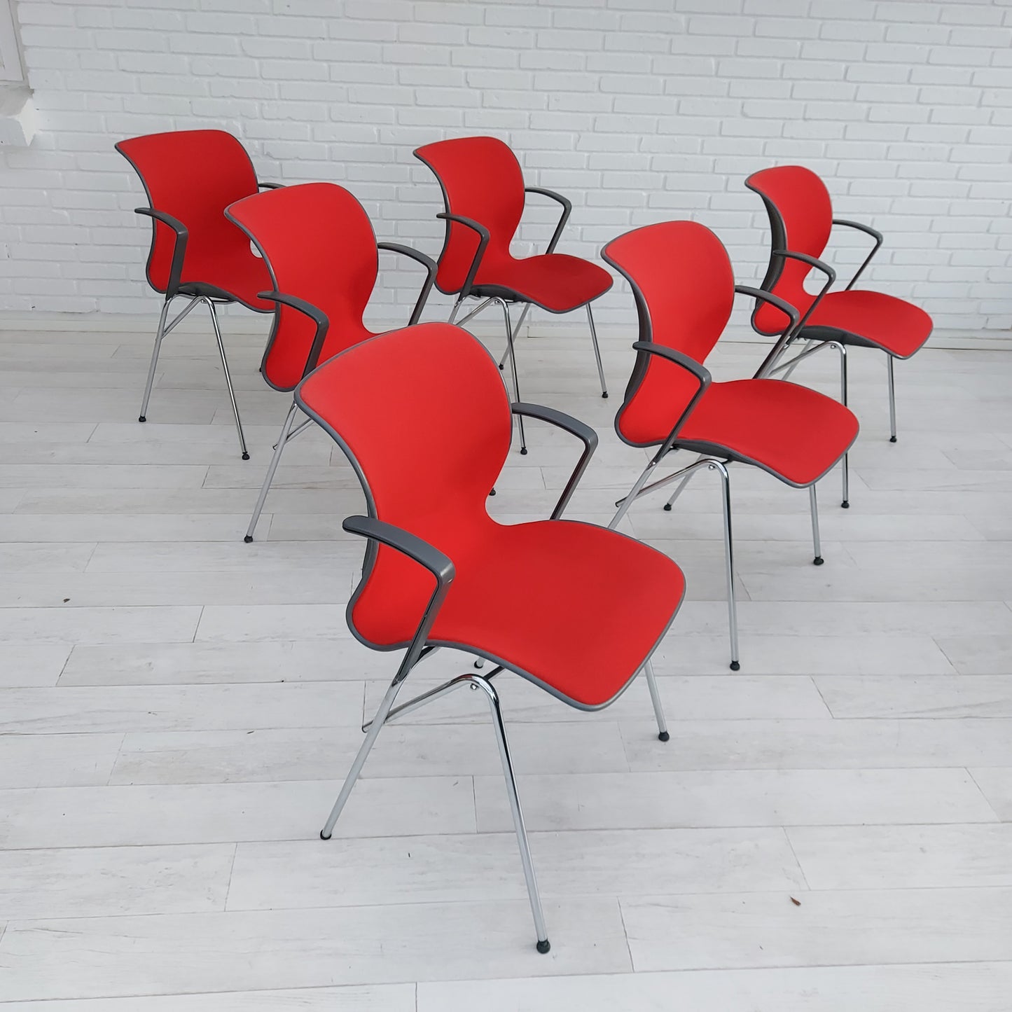 90s, Danish design by Alfred Homann, set of six "Ensemble" chairs, original condition.