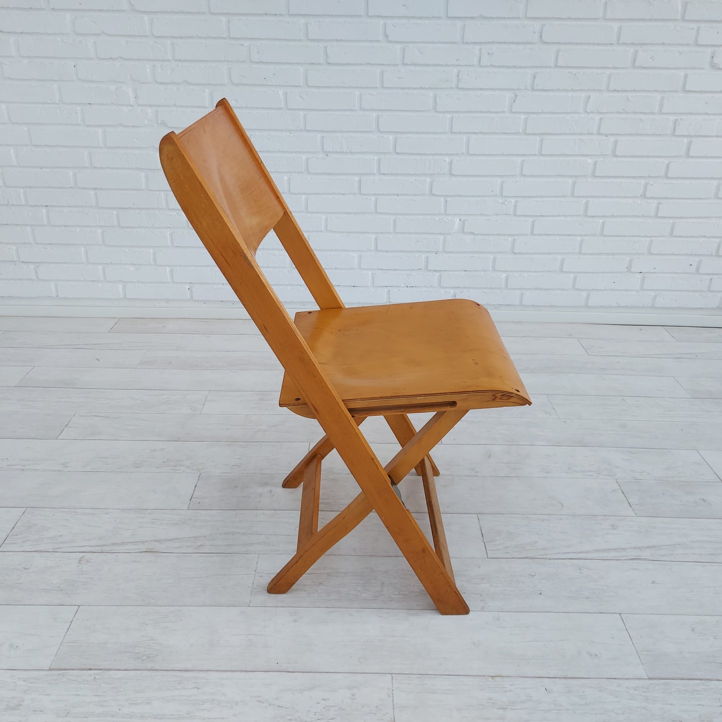 60s, Danish design, set of 3 pcs conference folding chairs, plywood.