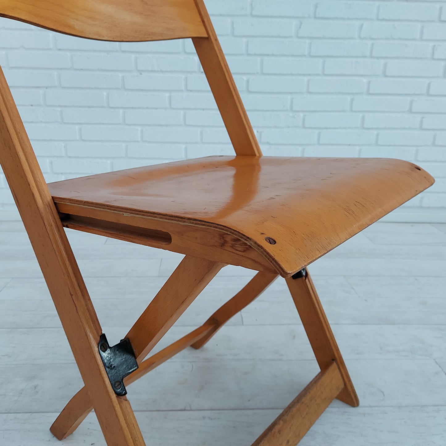 60s, Danish design, set of 3 pcs conference folding chairs, plywood.