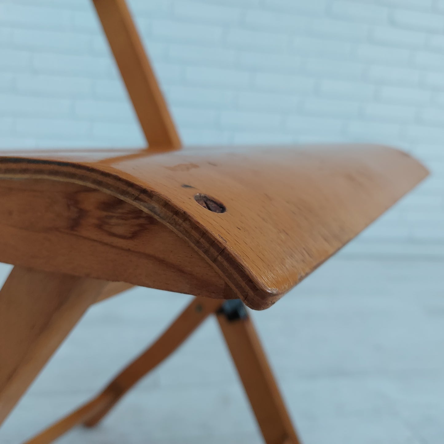 60s, Danish design, set of 3 pcs conference folding chairs, plywood.