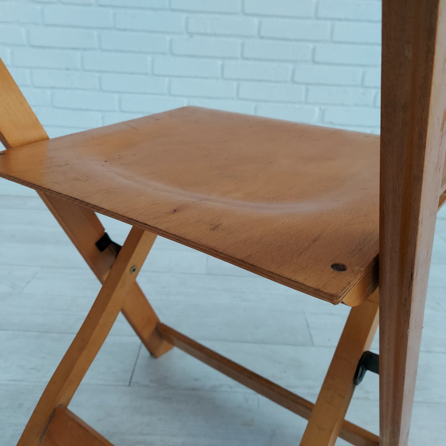 60s, Danish design, set of 3 pcs conference folding chairs, plywood.