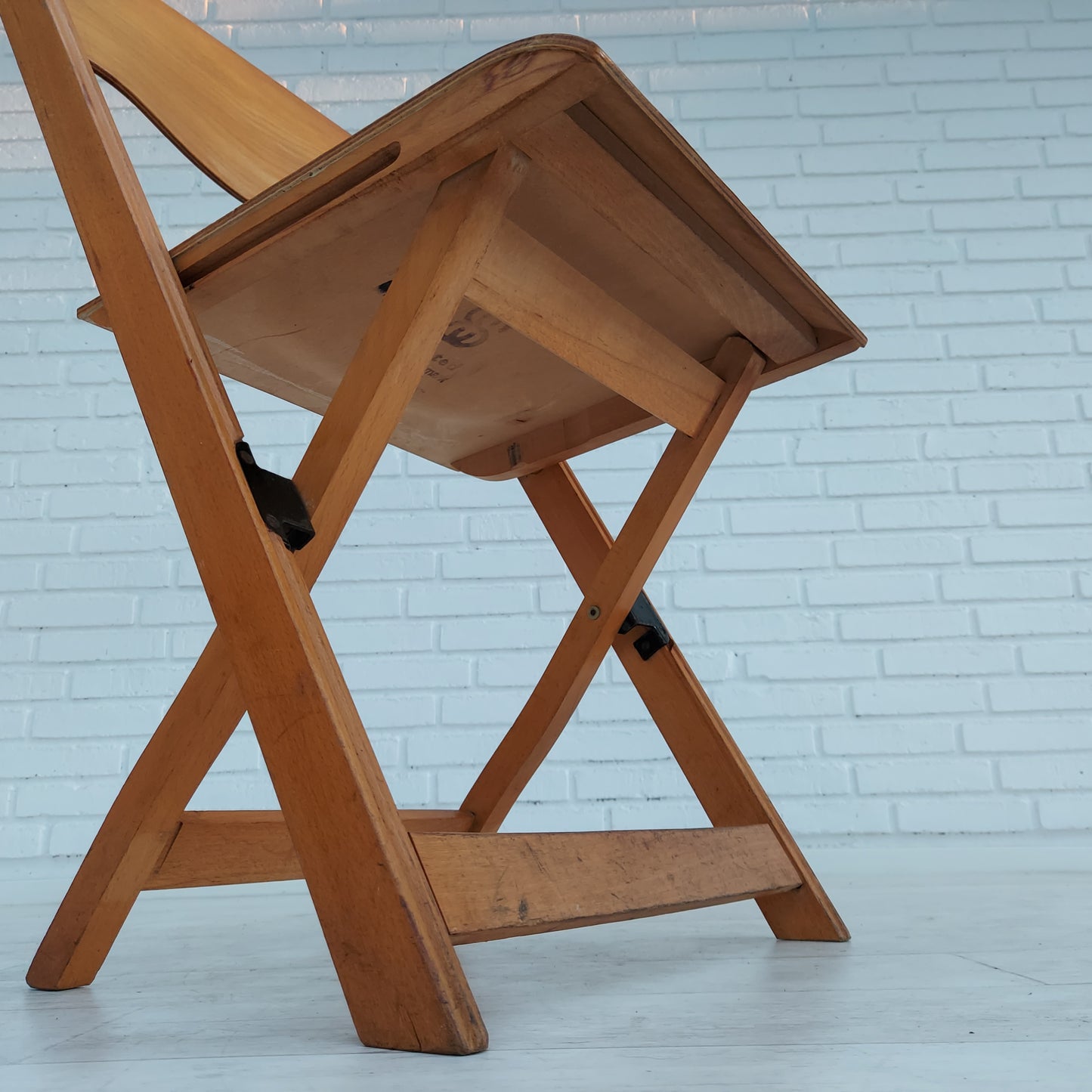 60s, Danish design, set of 3 pcs conference folding chairs, plywood.