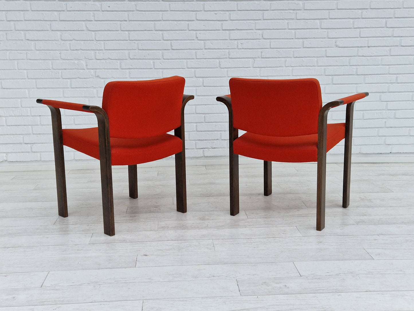 1980s, Danish design by Magnus Olesen, pair of armchairs, original condition.