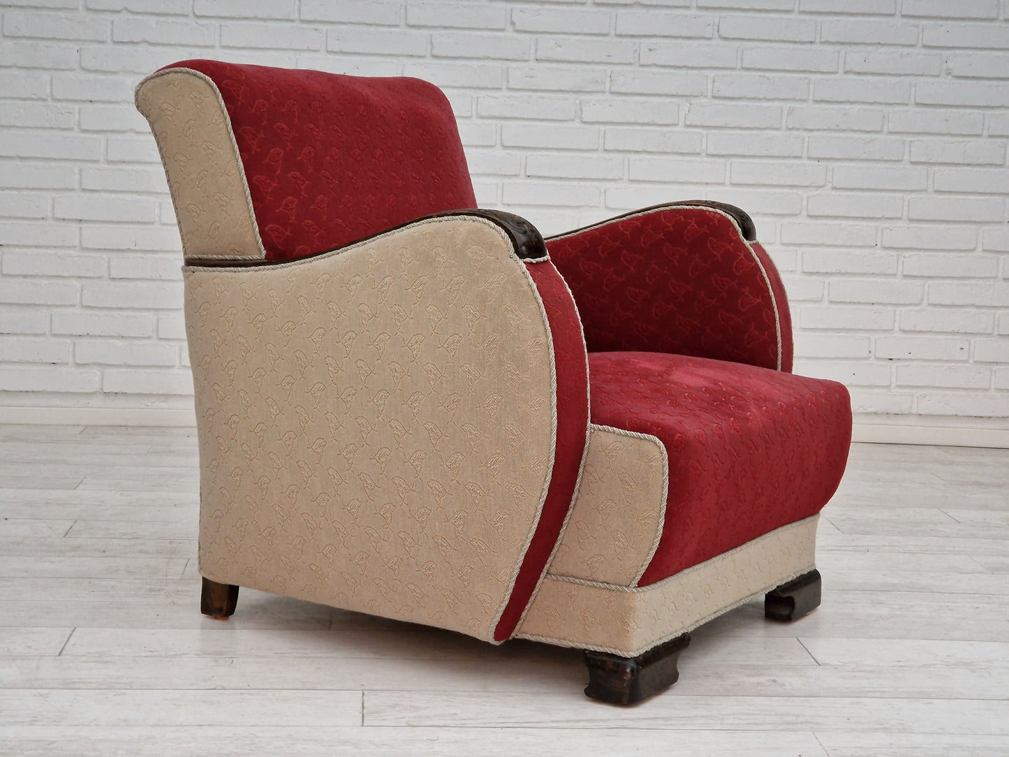 1950s, Scandinavian art deco, pair of two chairs, original condition.