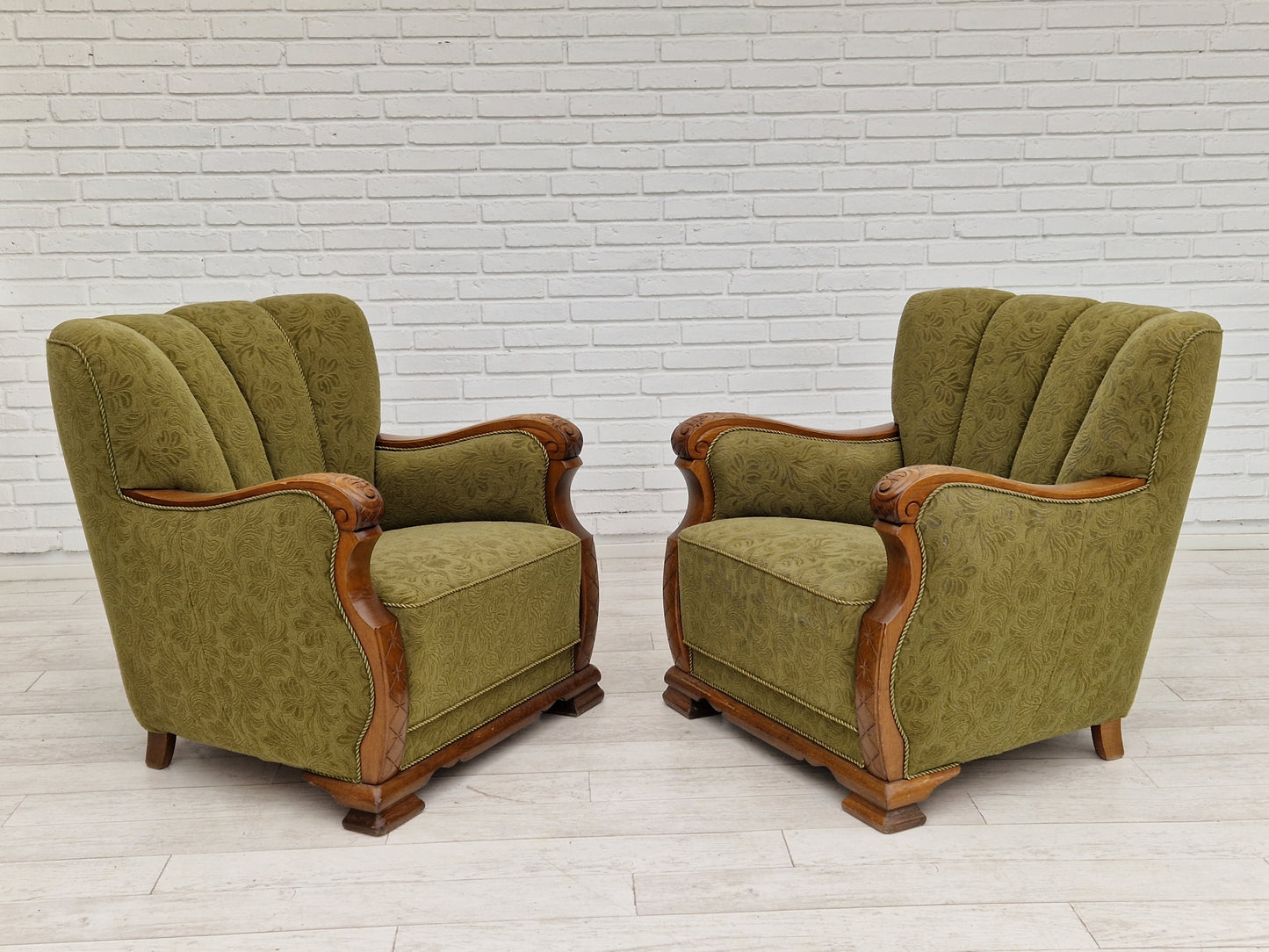 1950s, pair of vintage Danish armchairs, original very good condition.