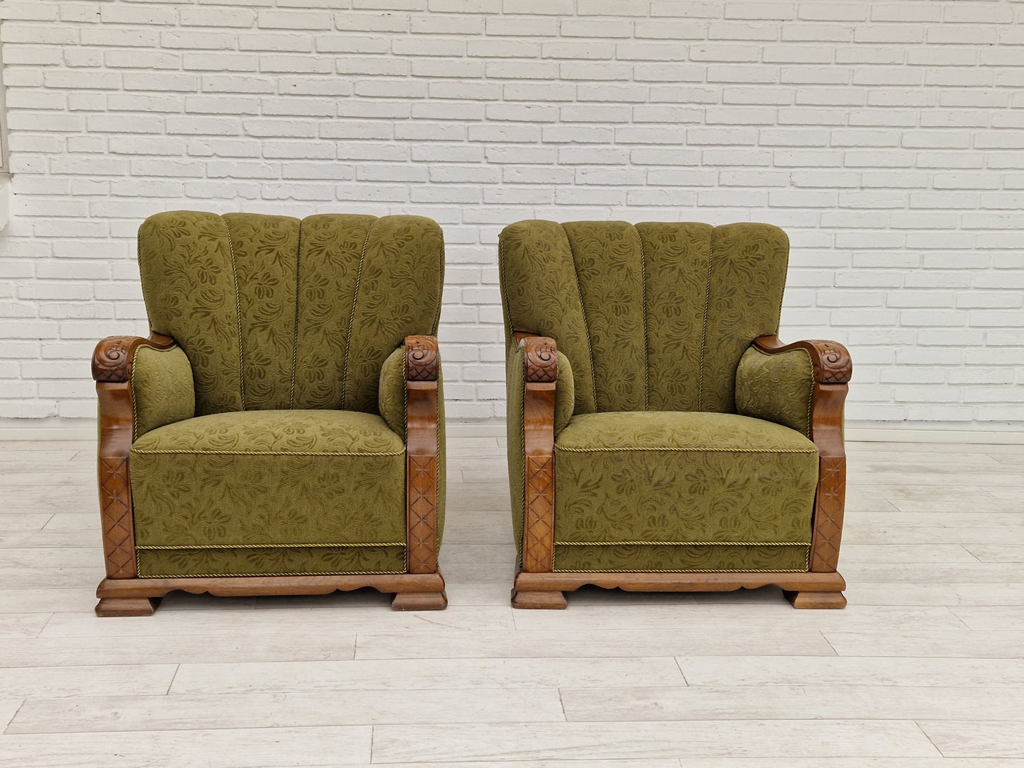 1950s, pair of vintage Danish armchairs, original very good condition.