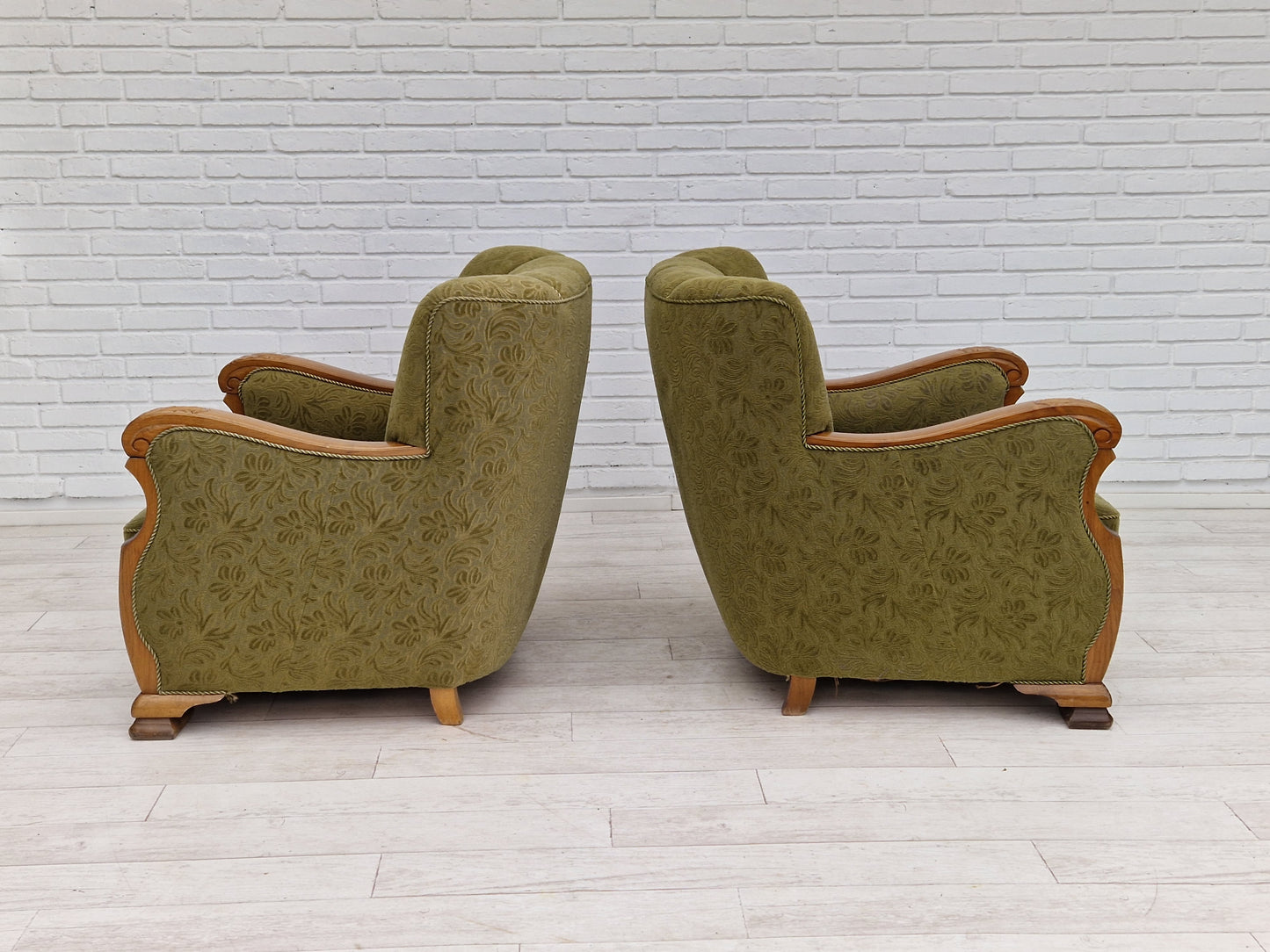 1950s, pair of vintage Danish armchairs, original very good condition.