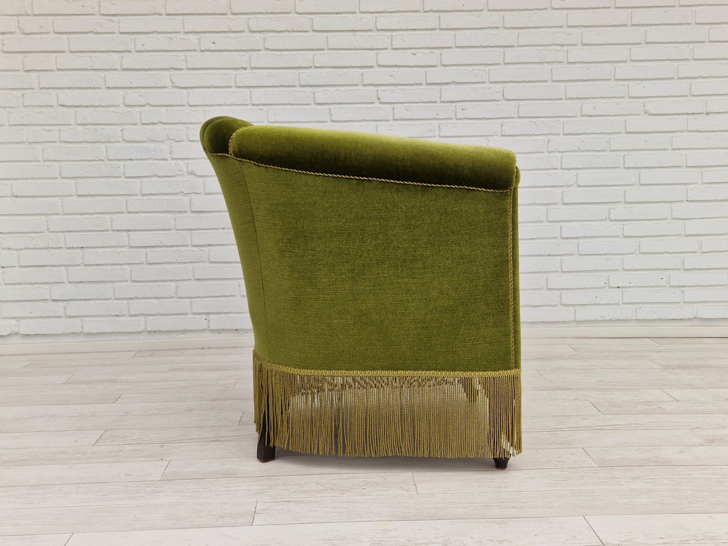 1960s, Danish velour chair, original condition, beech wood.