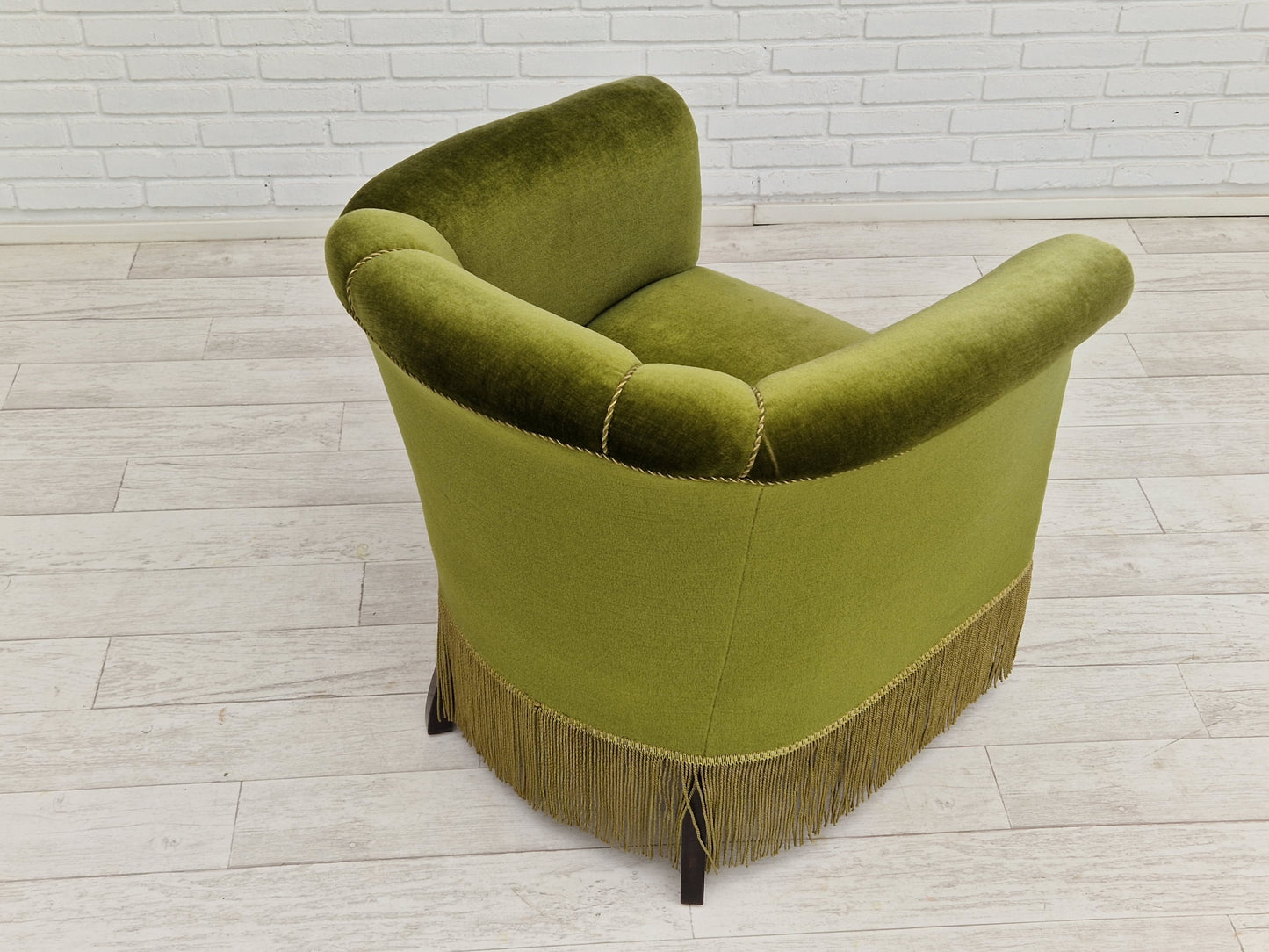 1960s, Danish velour chair, original condition, beech wood.