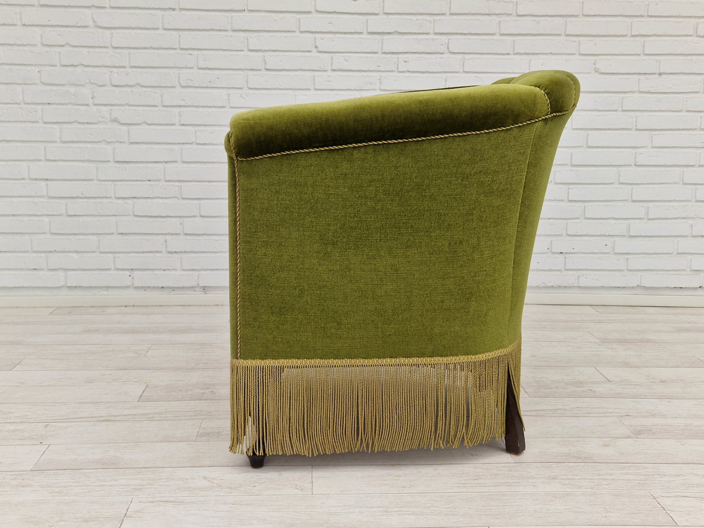 1960s, Danish velour chair, original condition, beech wood.