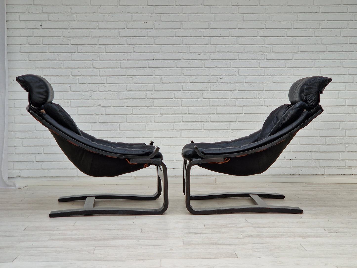 1970s, Swedish design by Ake Fribyter for Nelo, set of two Kroken lounge chair.