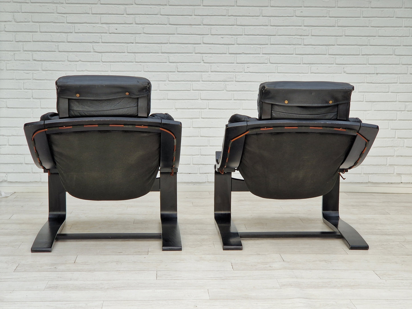 1970s, Swedish design by Ake Fribyter for Nelo, set of two Kroken lounge chair.