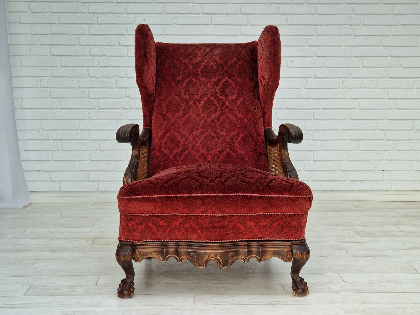 1930s, Danish design, armchair, ash wood, velour, original condition.