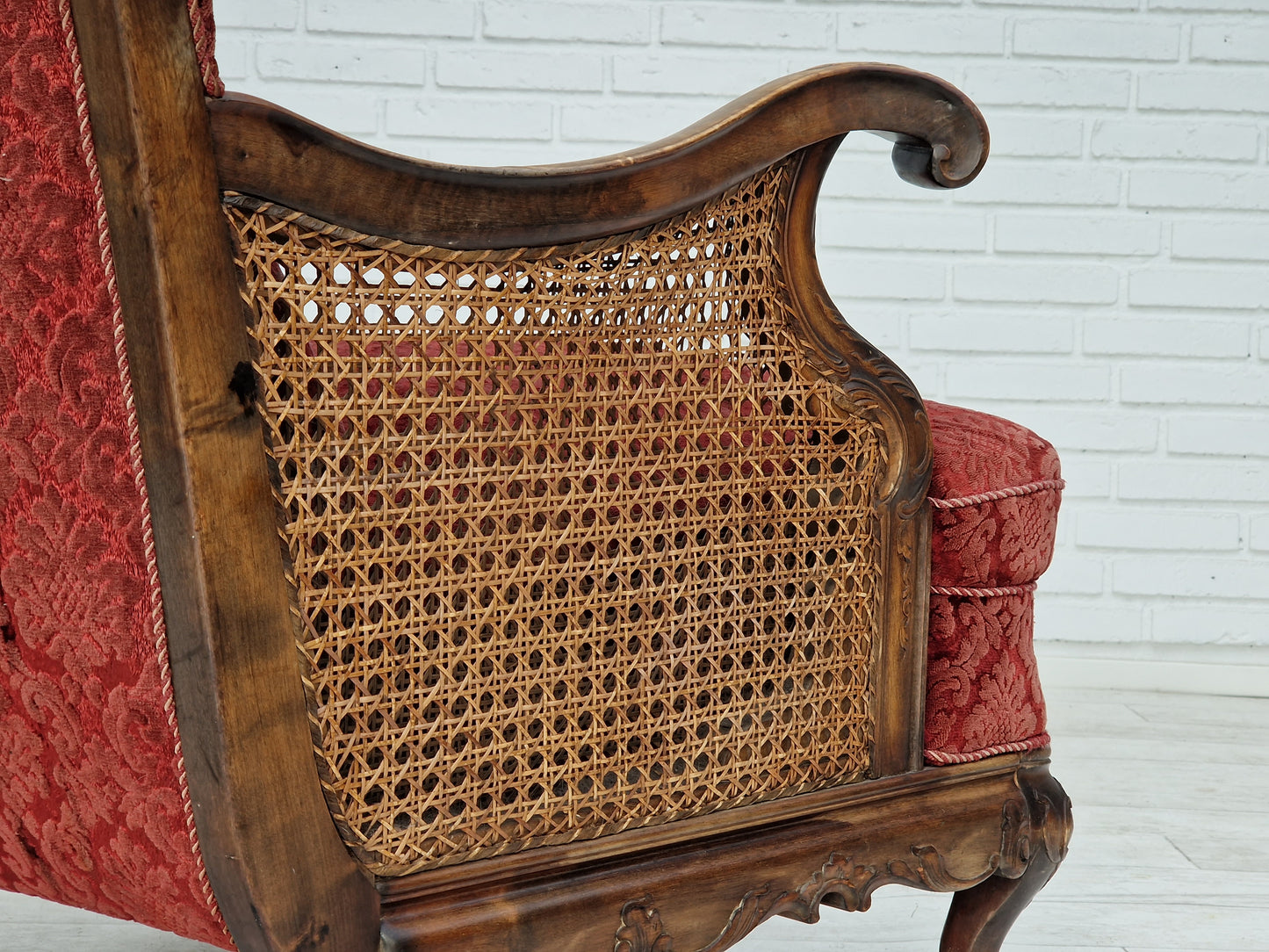 1930s, Danish design, armchair, ash wood, velour, original condition.