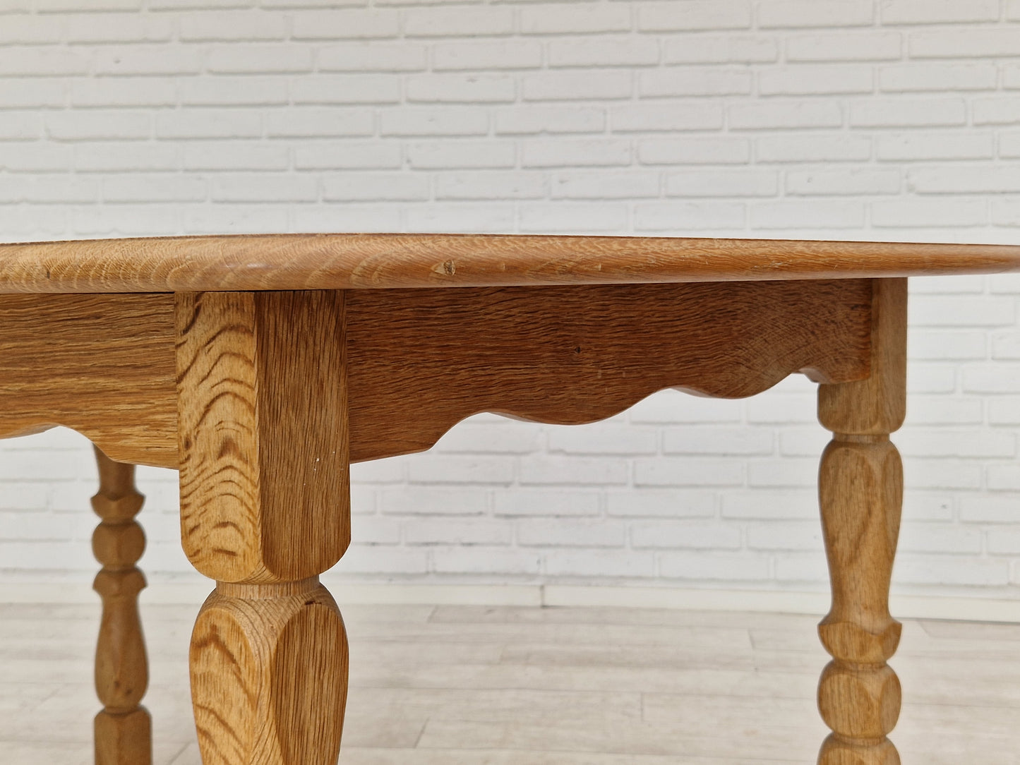 1970s, Danish design, dinning set of table and four chairs, oak wood, wool.