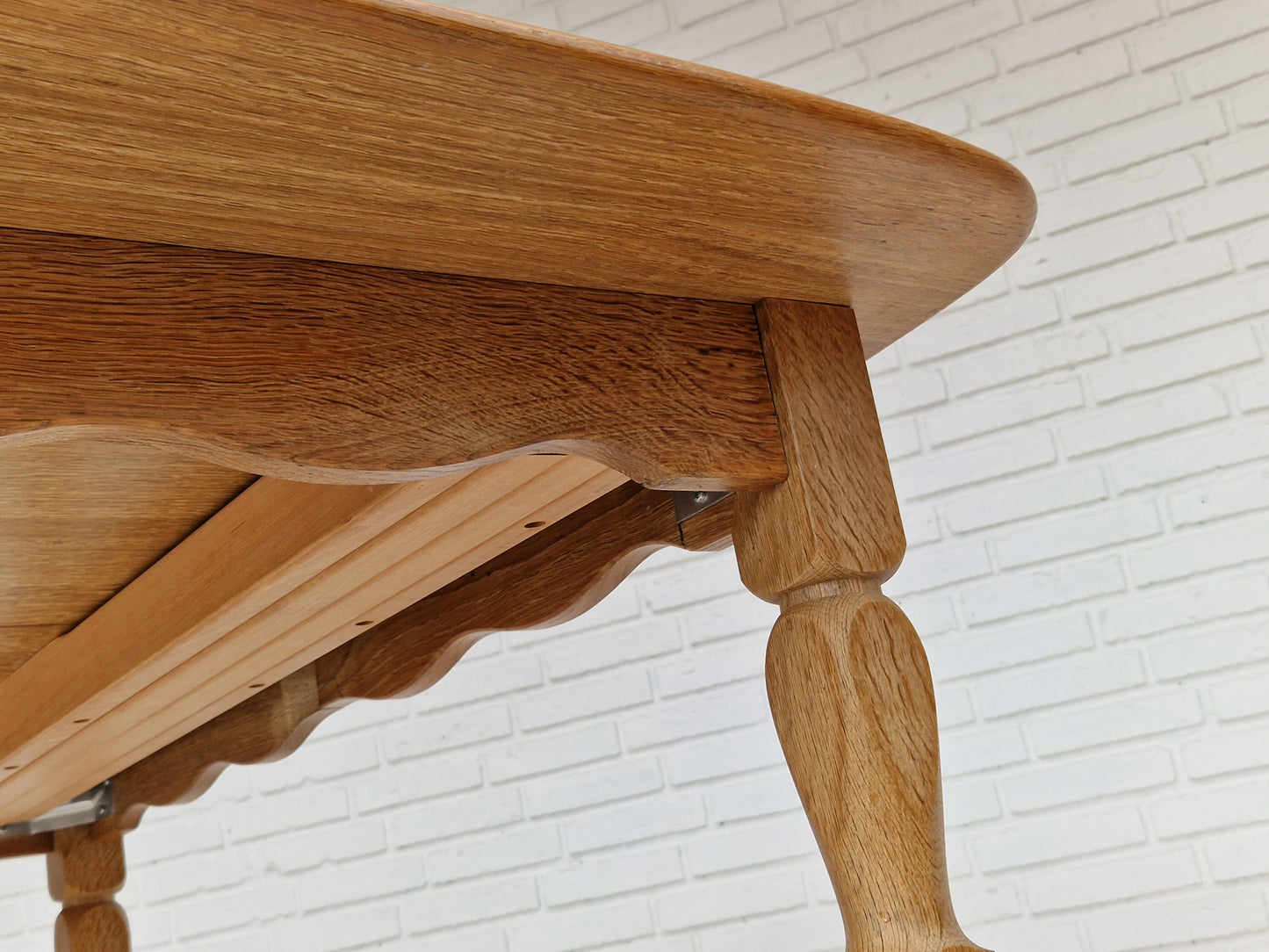 1970s, Danish design, dinning set of table and four chairs, oak wood, wool.