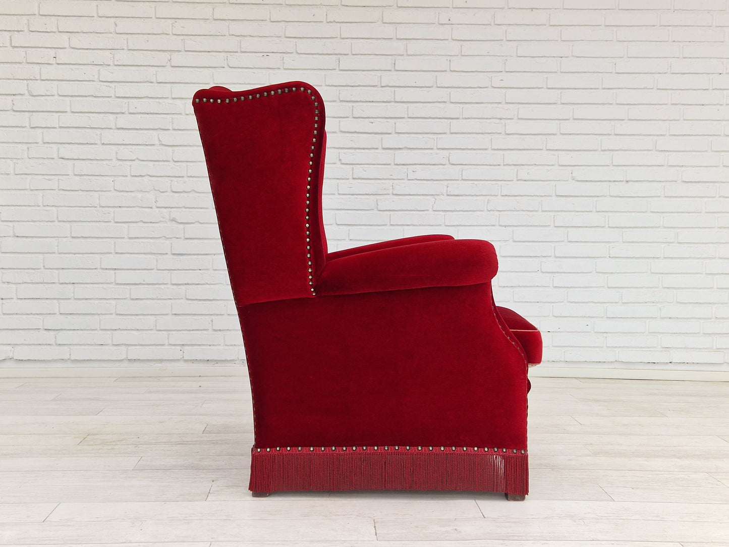 1960-70s, Danish design, dark red velour, original condition.