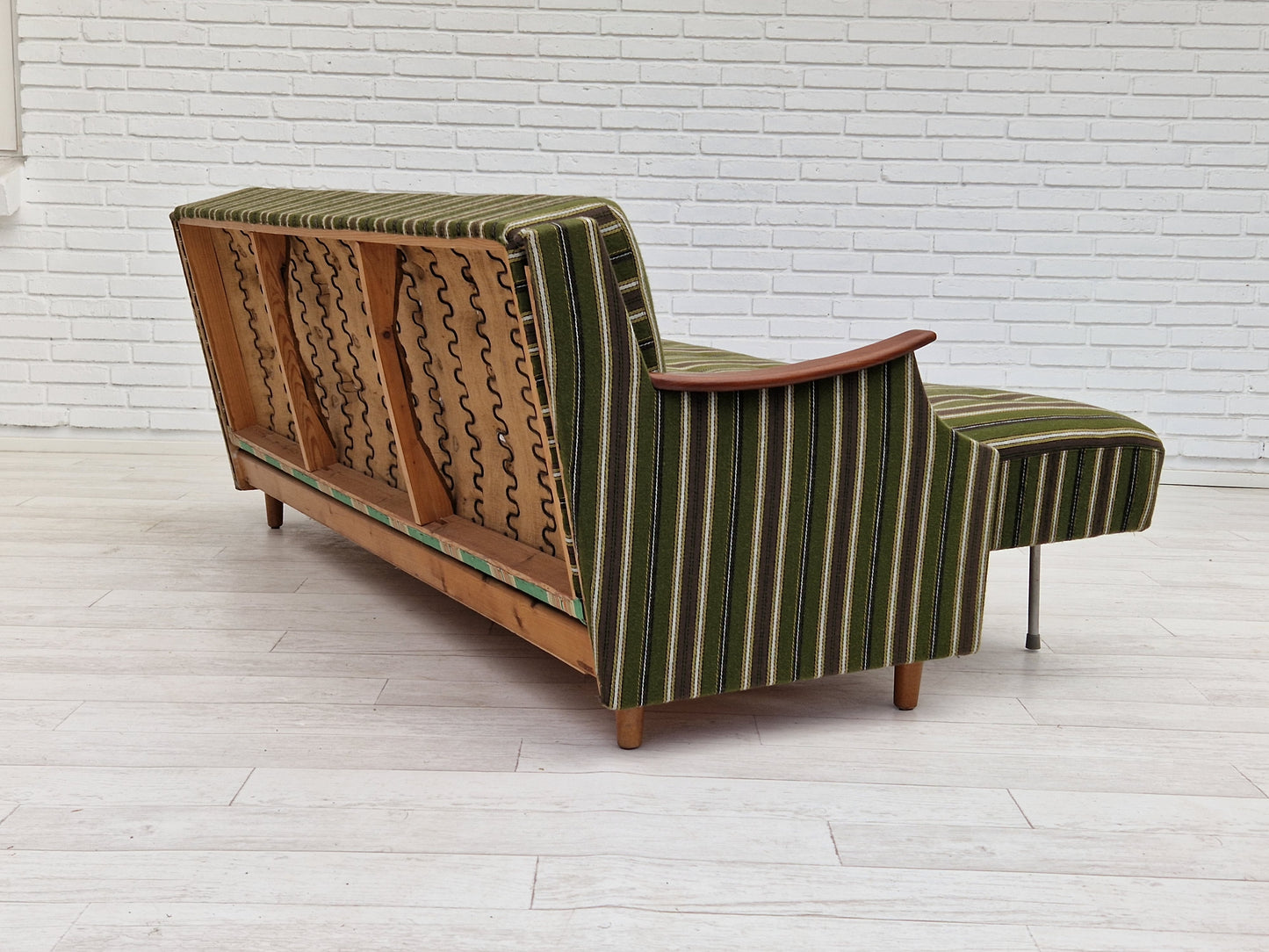 1960s, Danish 3 seater folded sleeping sofa, original very good condition.