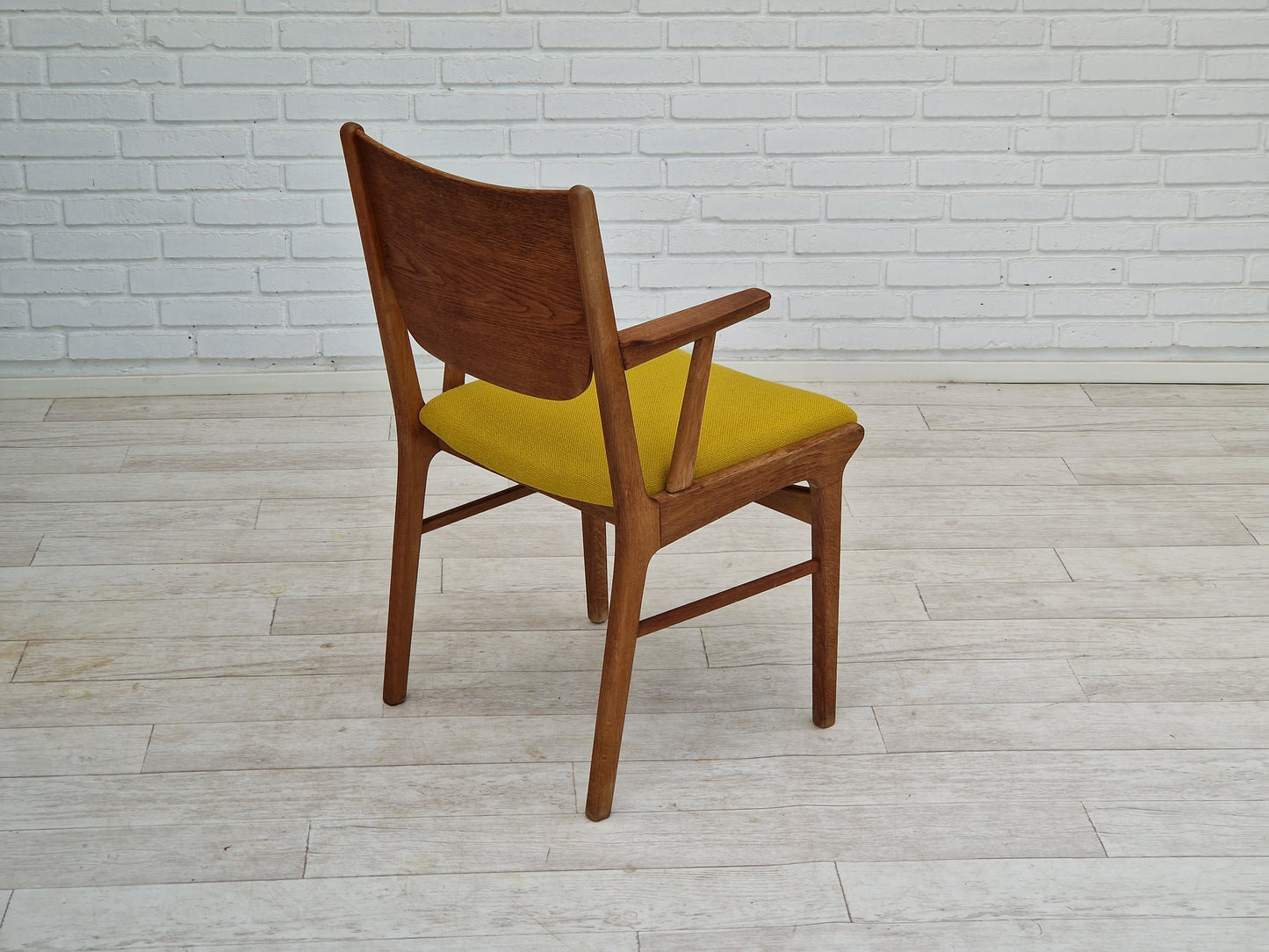 1960s, Danish design, restored armchair, Kvadrat wool, oak wood.