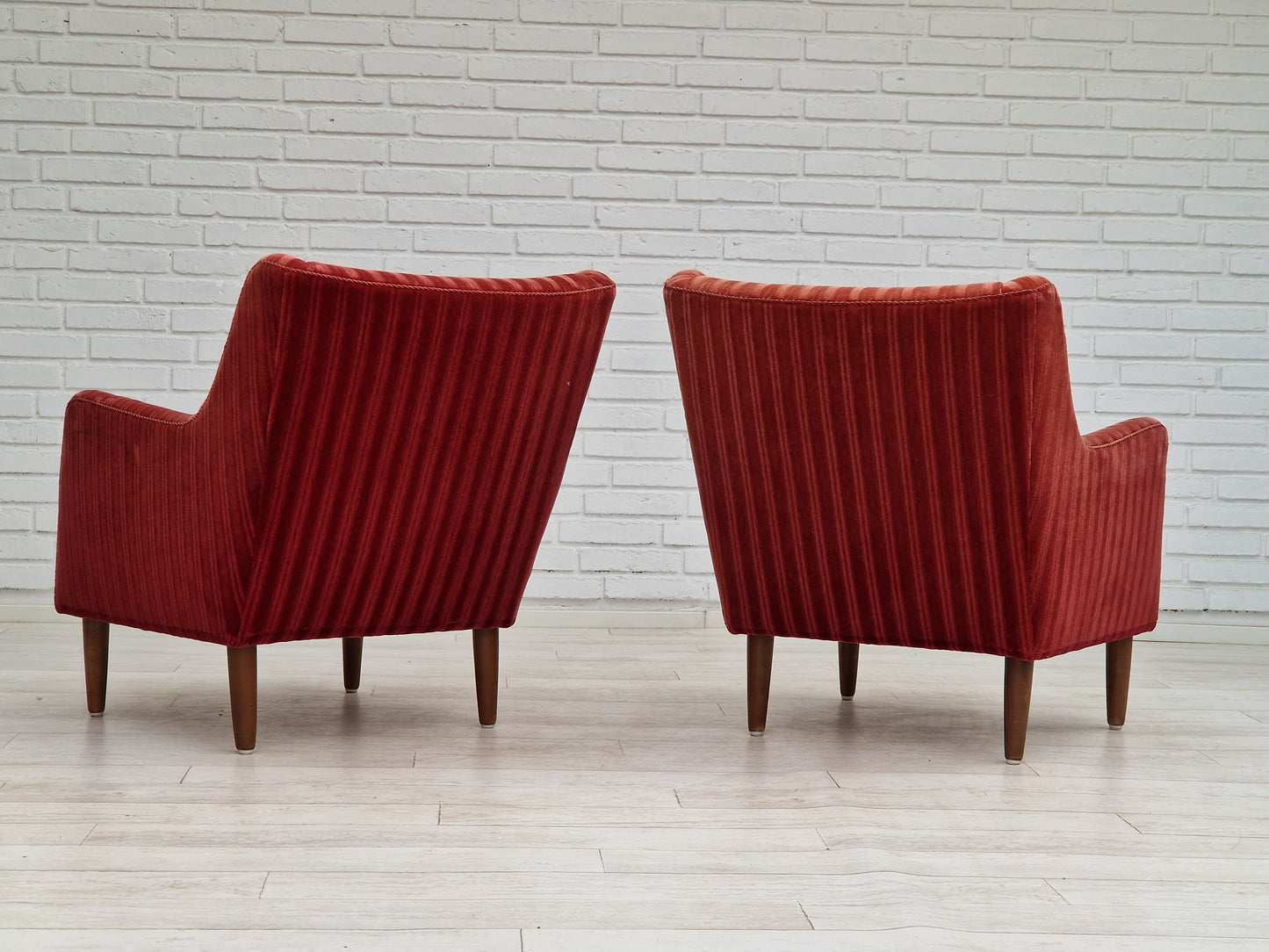 1960s, Danish design, set of 2 armchairs, velour, original very good condition.