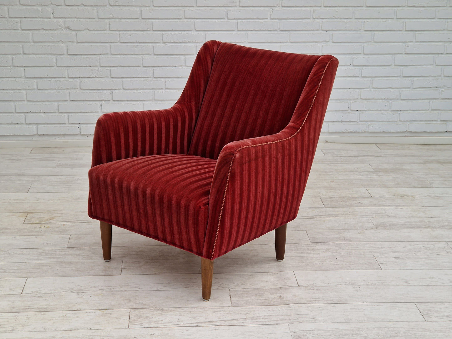 1960s, Danish design, set of 2 armchairs, velour, original very good condition.