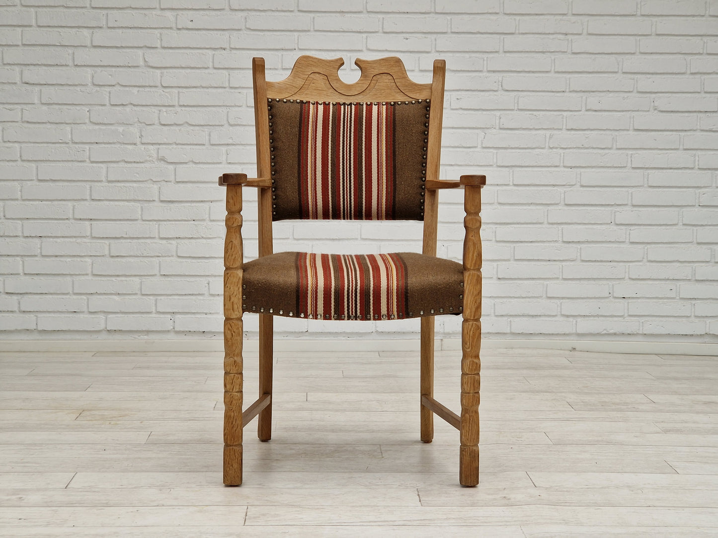 1960s, Danish design, armchair, oak wood, furniture wool.