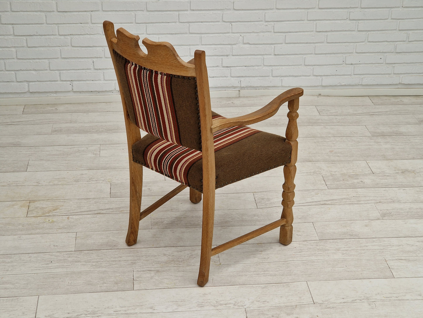 1960s, Danish design, armchair, oak wood, furniture wool.