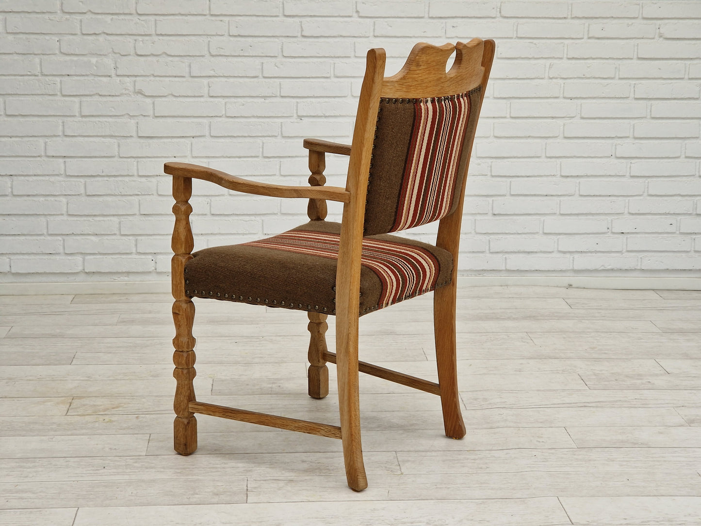 1960s, Danish design, armchair, oak wood, furniture wool.