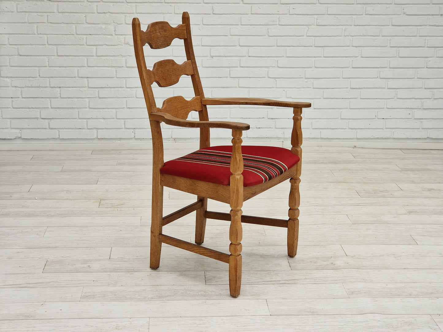 1960s, Danish design, armchair, oak wood, furniture wool.