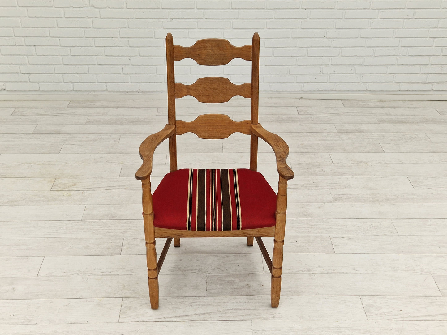 1960s, Danish design, armchair, oak wood, furniture wool.