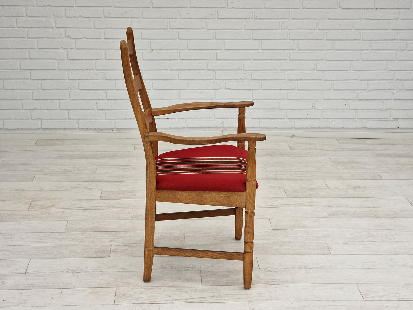 1960s, Danish design, armchair, oak wood, furniture wool.